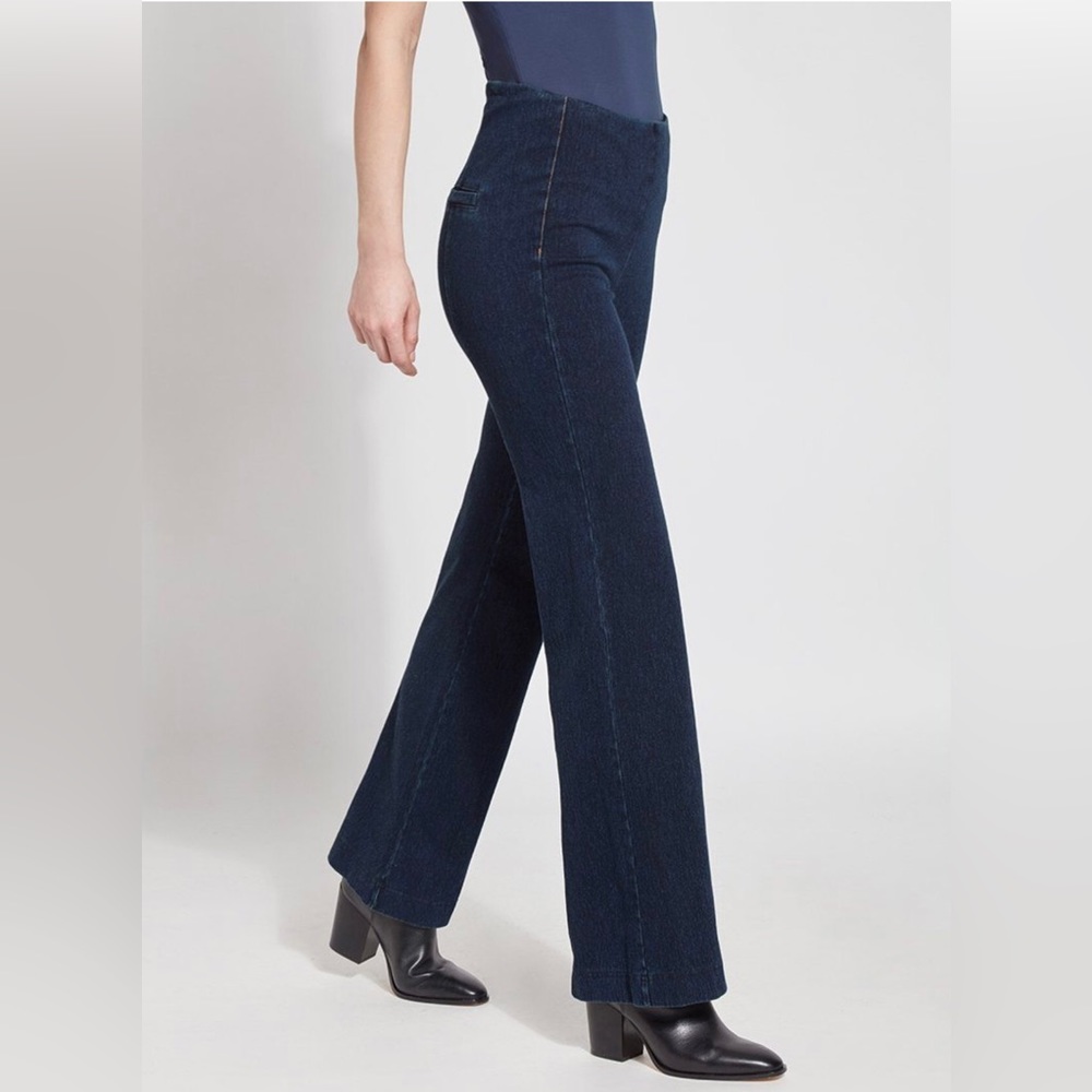 Lysse Denim Trouser Pants Shaping Jeans High Rise Waist Flare Light 70s Blue - Picture 3 of 16
